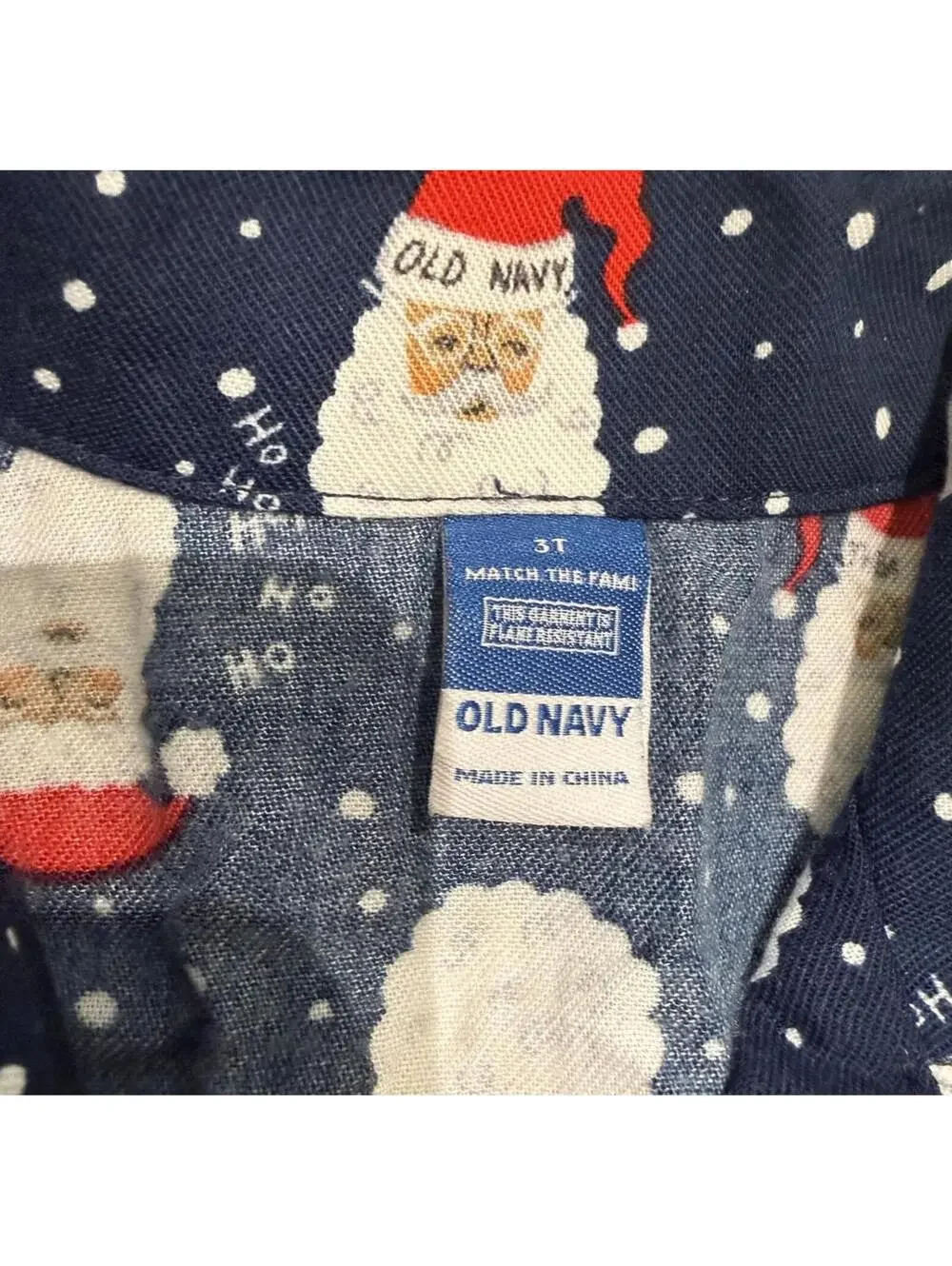 Old Navy Toddler 3T Santa Print Pajama Set